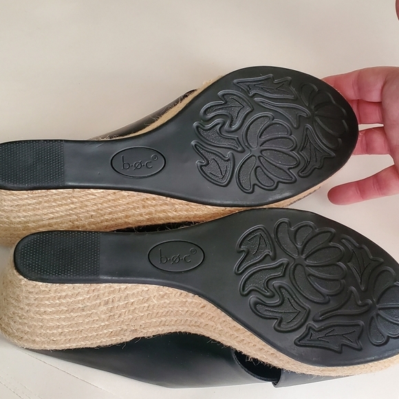 BOC BORN CONCEPT JULITTA WEDGE ESPADRILLE 10M. NWOT BLACK SLIP ON - Picture 4 of 9
